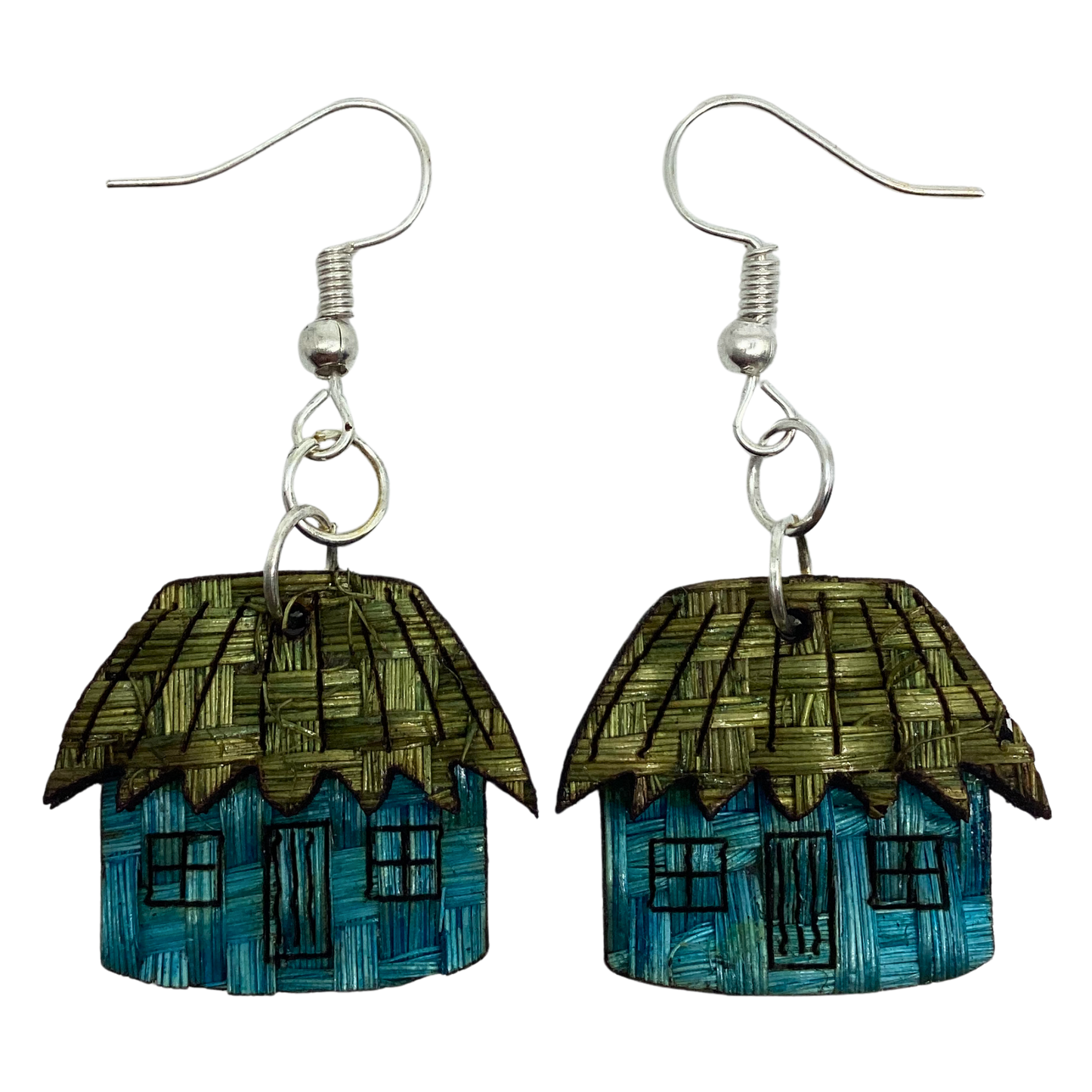Aretes Casita turquesa verde