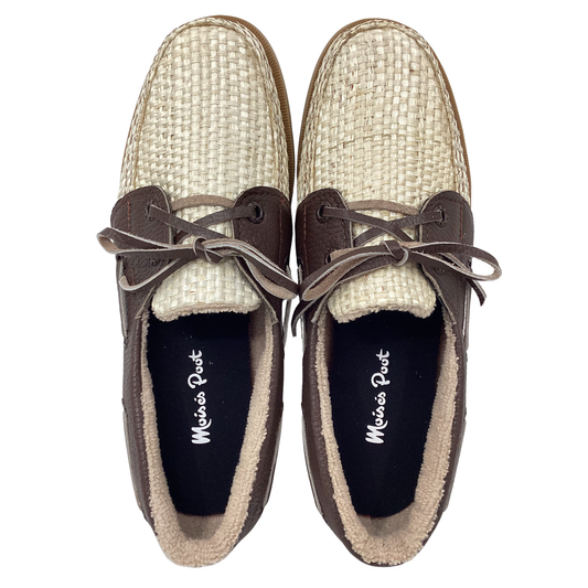 Zapato Sisal Natural vivos en piel café