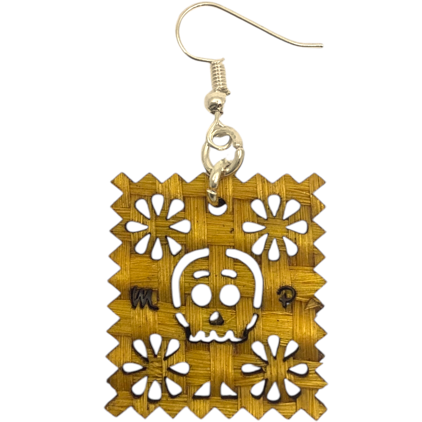 Aretes papel picado calavera