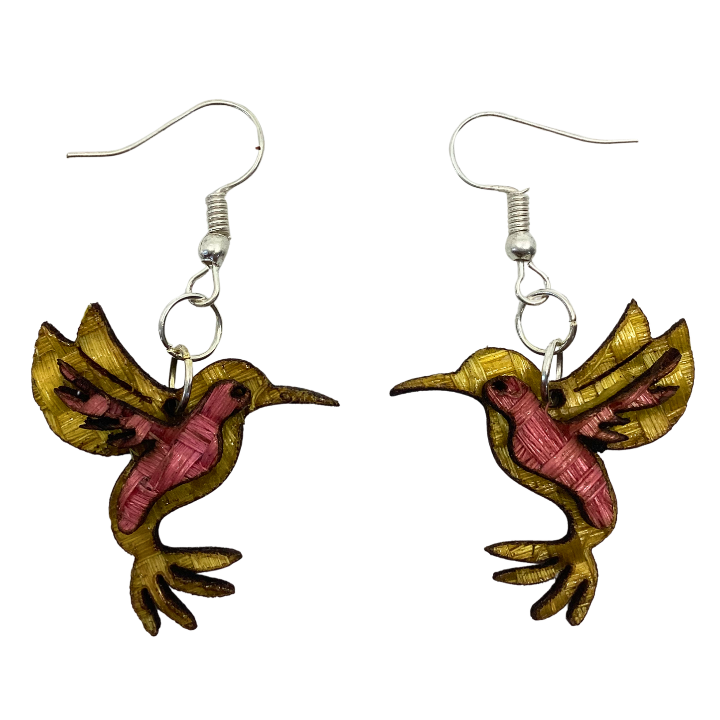 Aretes Colibrí amarillo rosa