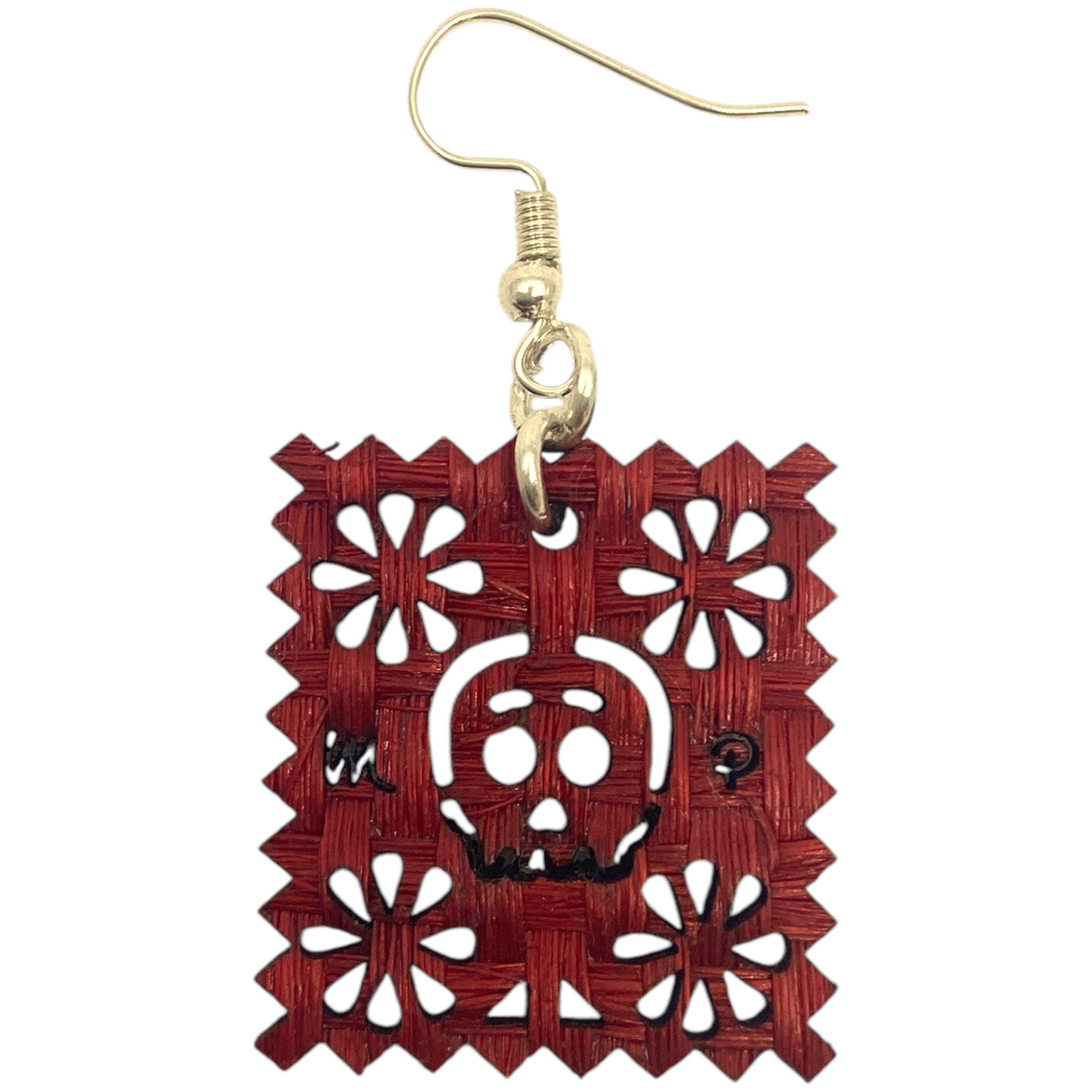 Aretes papel picado calavera
