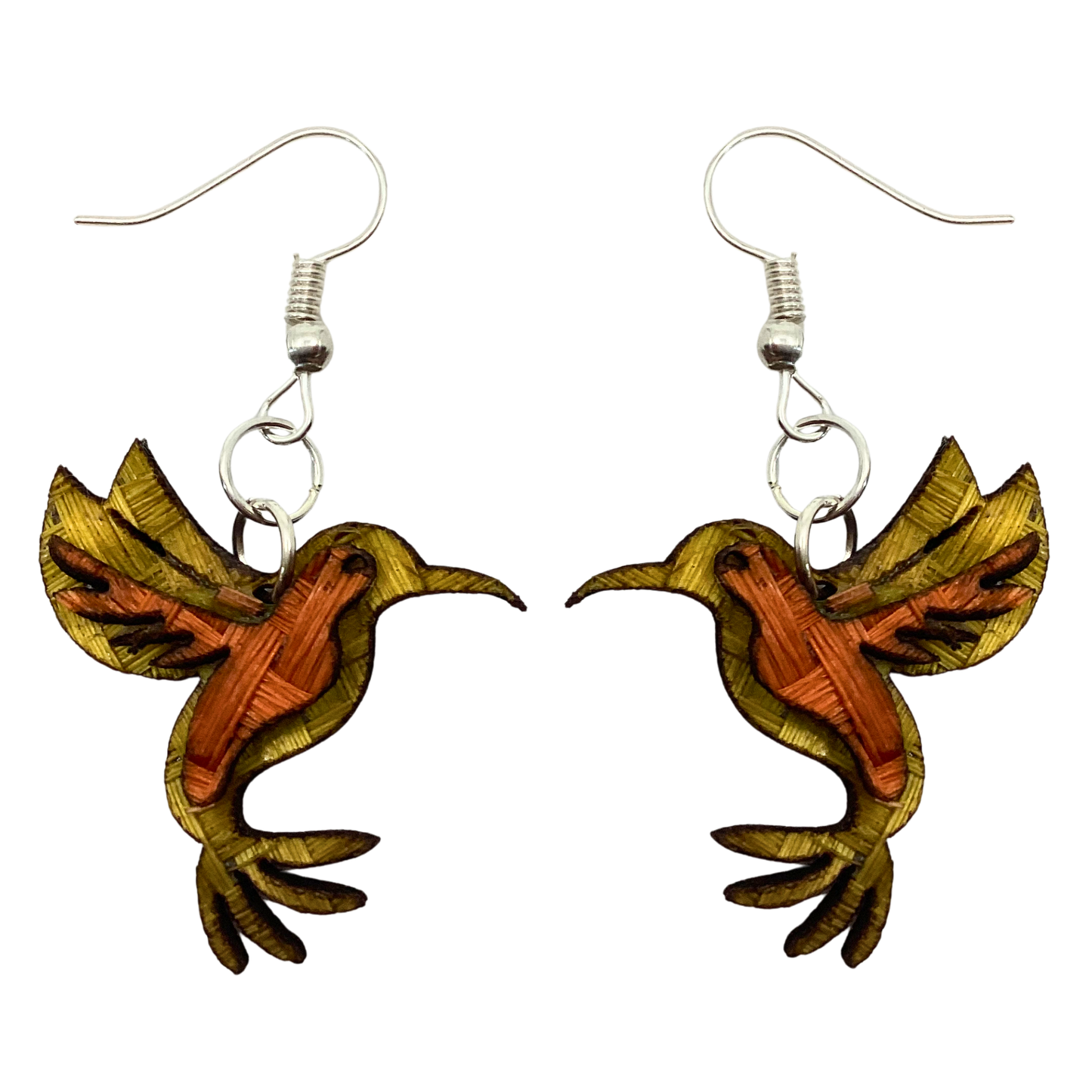 Aretes Colibrí amarillo naranja