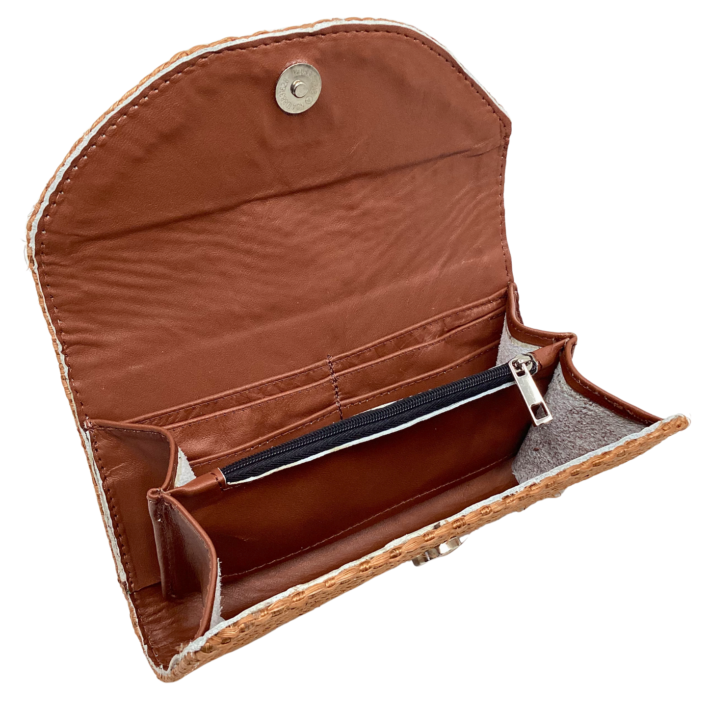 Cartera Naty café forro en piel color shedron