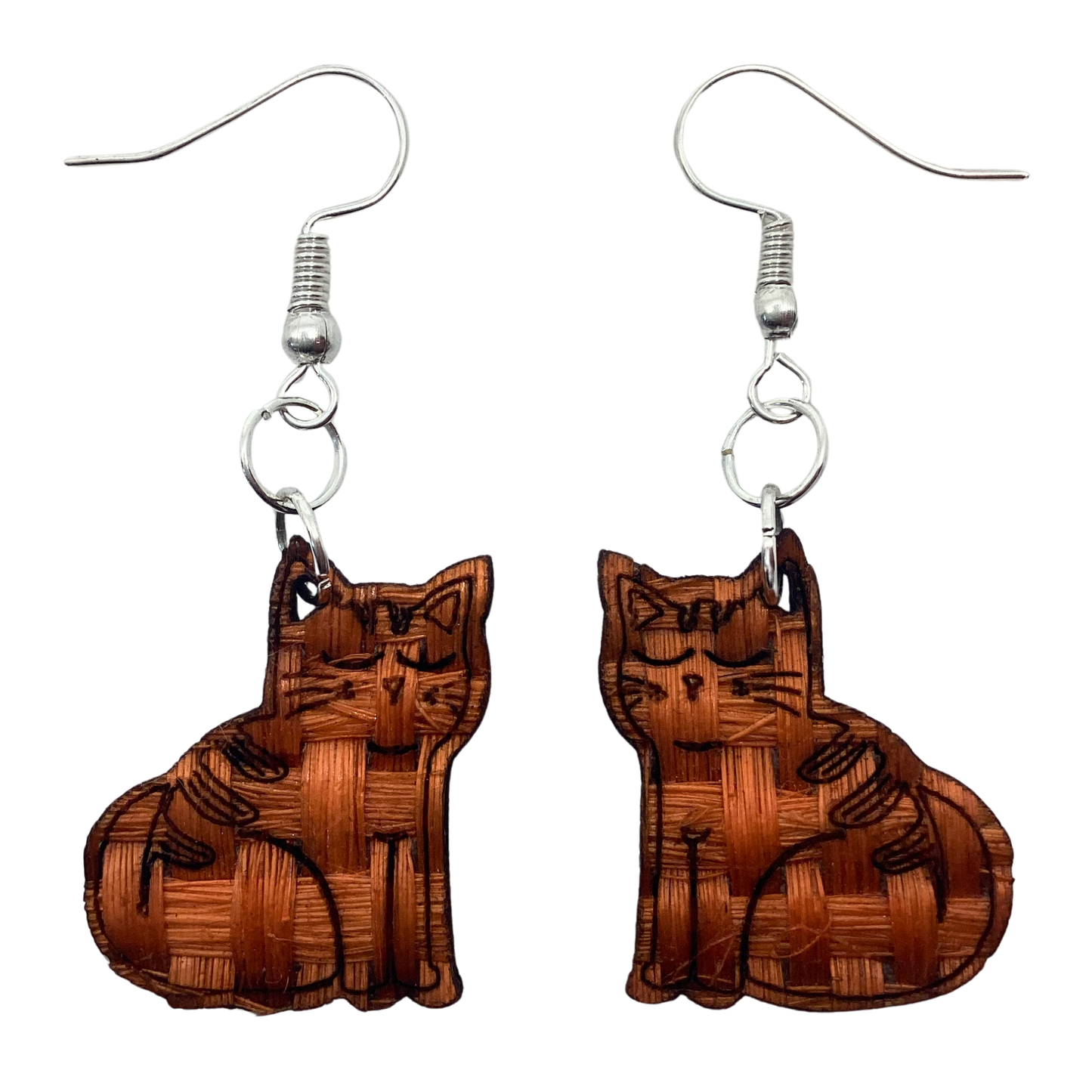 Aretes Gato Sentado naranja