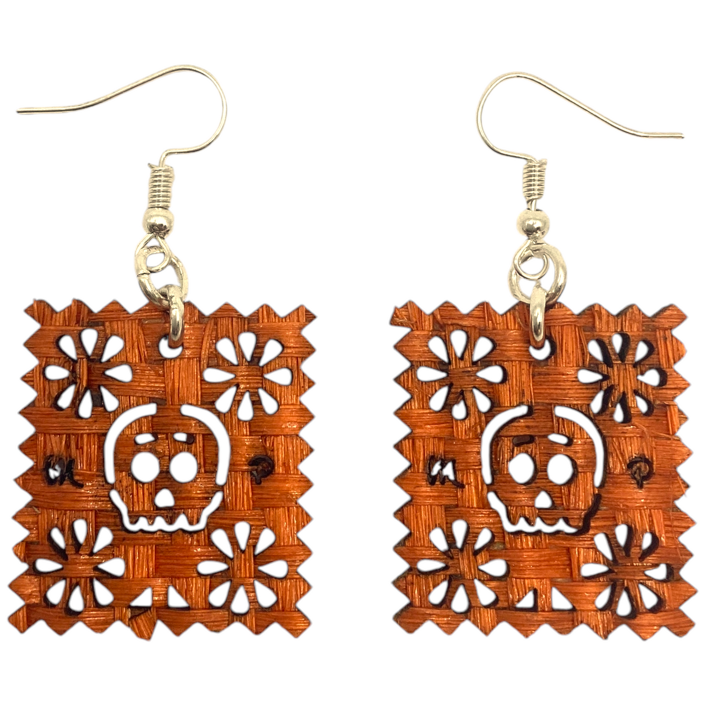 Aretes papel picado calavera