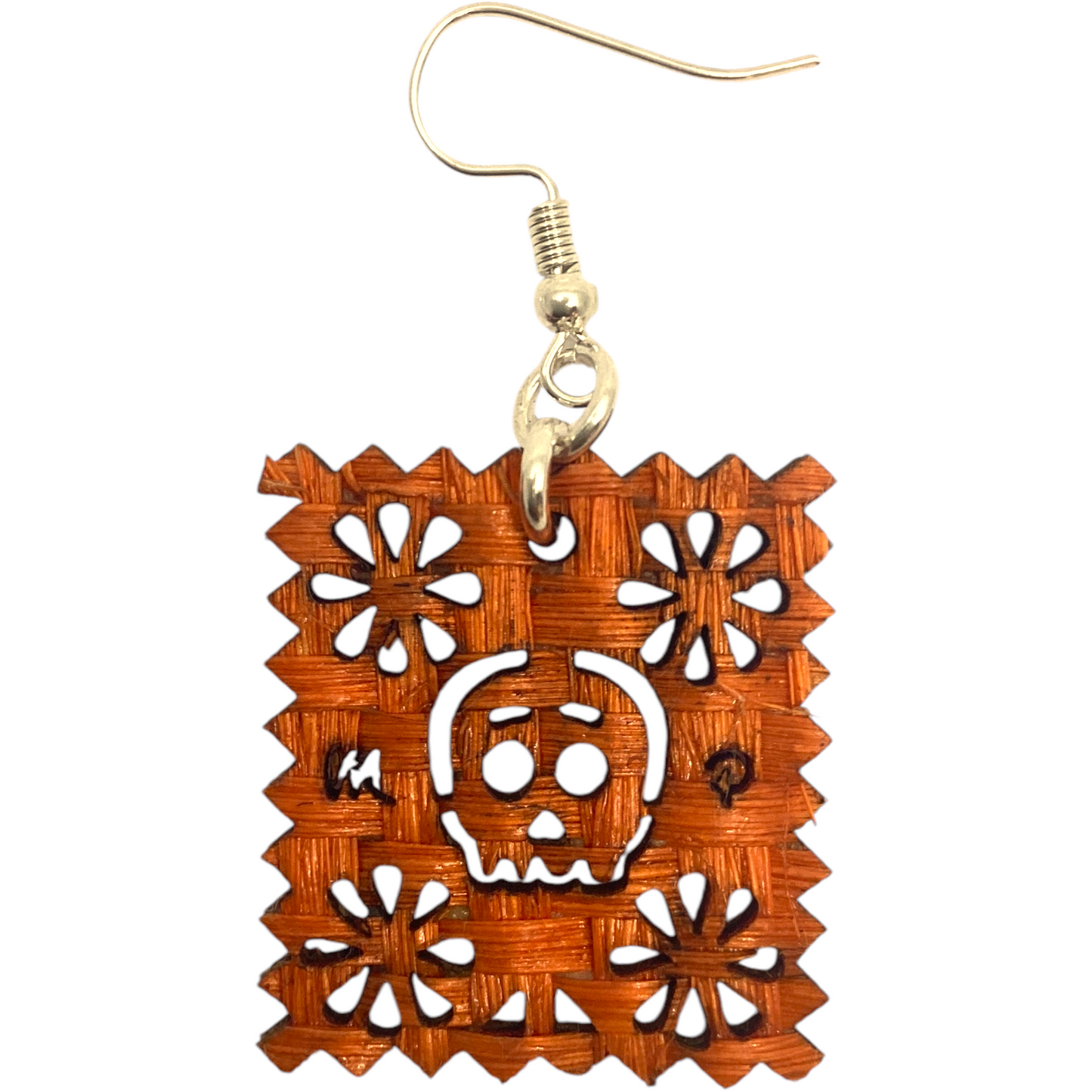 Aretes papel picado calavera