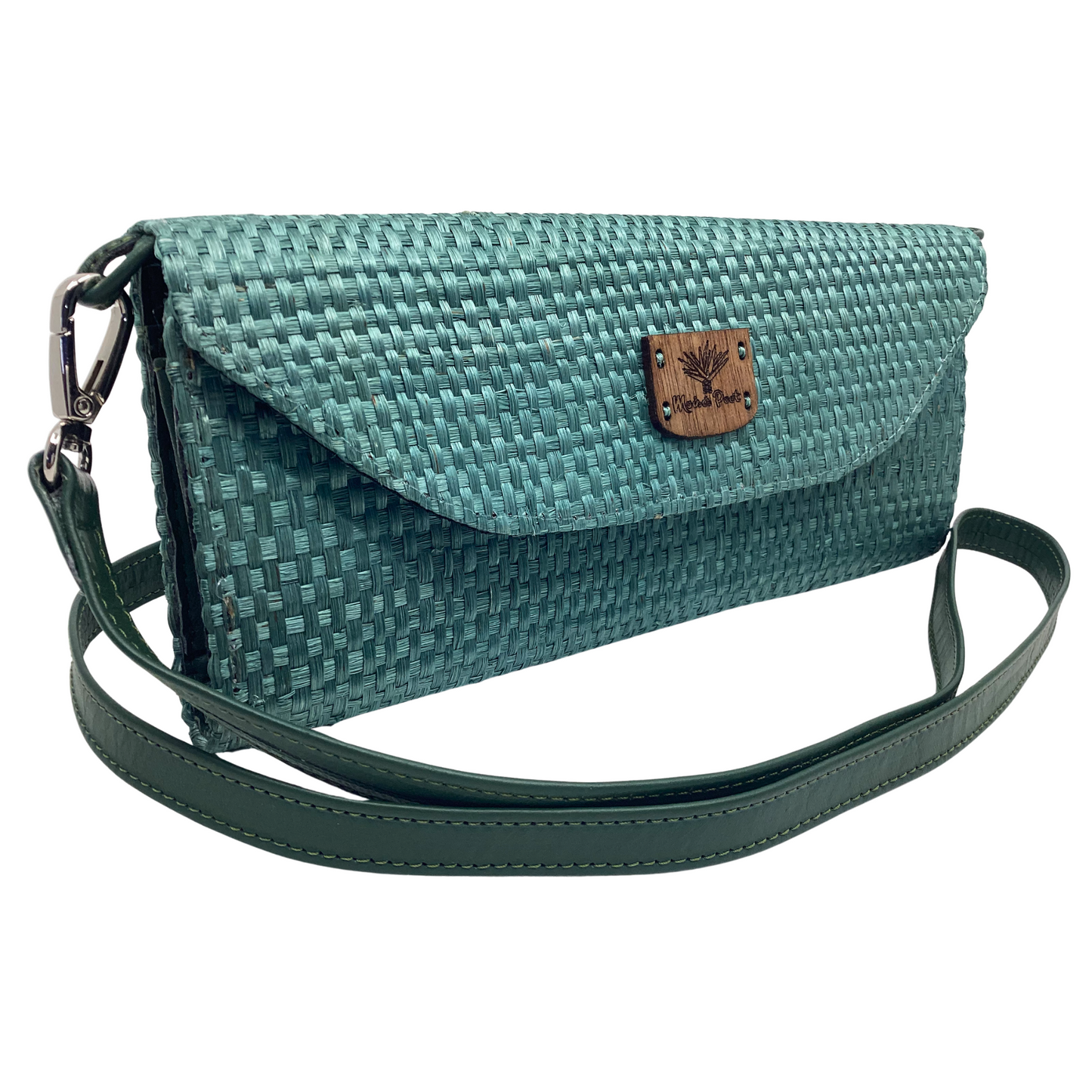 Clutch Silvia Verde forro en piel