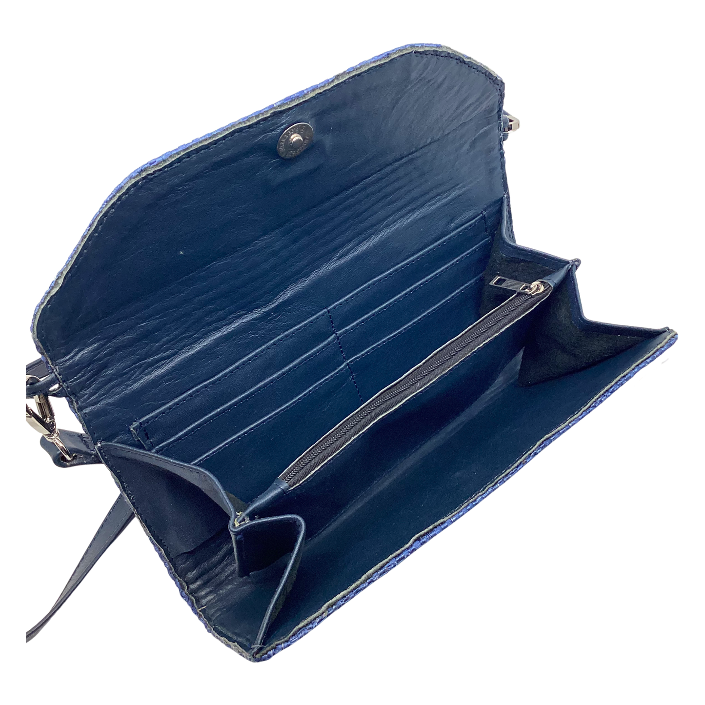 Clutch Silvia Azul forro en piel