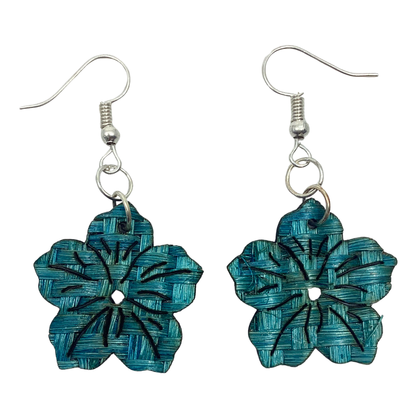 Aretes flor turquesa