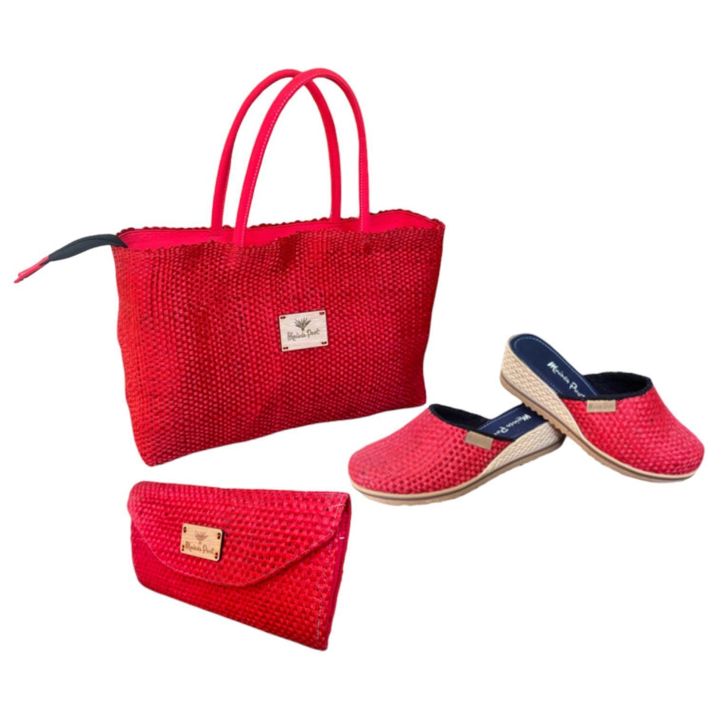 Conjunto Bolso Zazil+ Zapatos Cristy+Cartera Naty Color Rojo