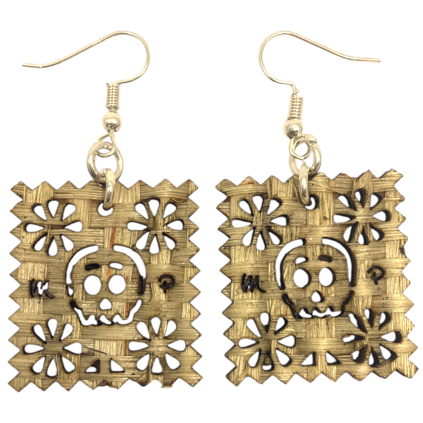 Aretes papel picado calavera