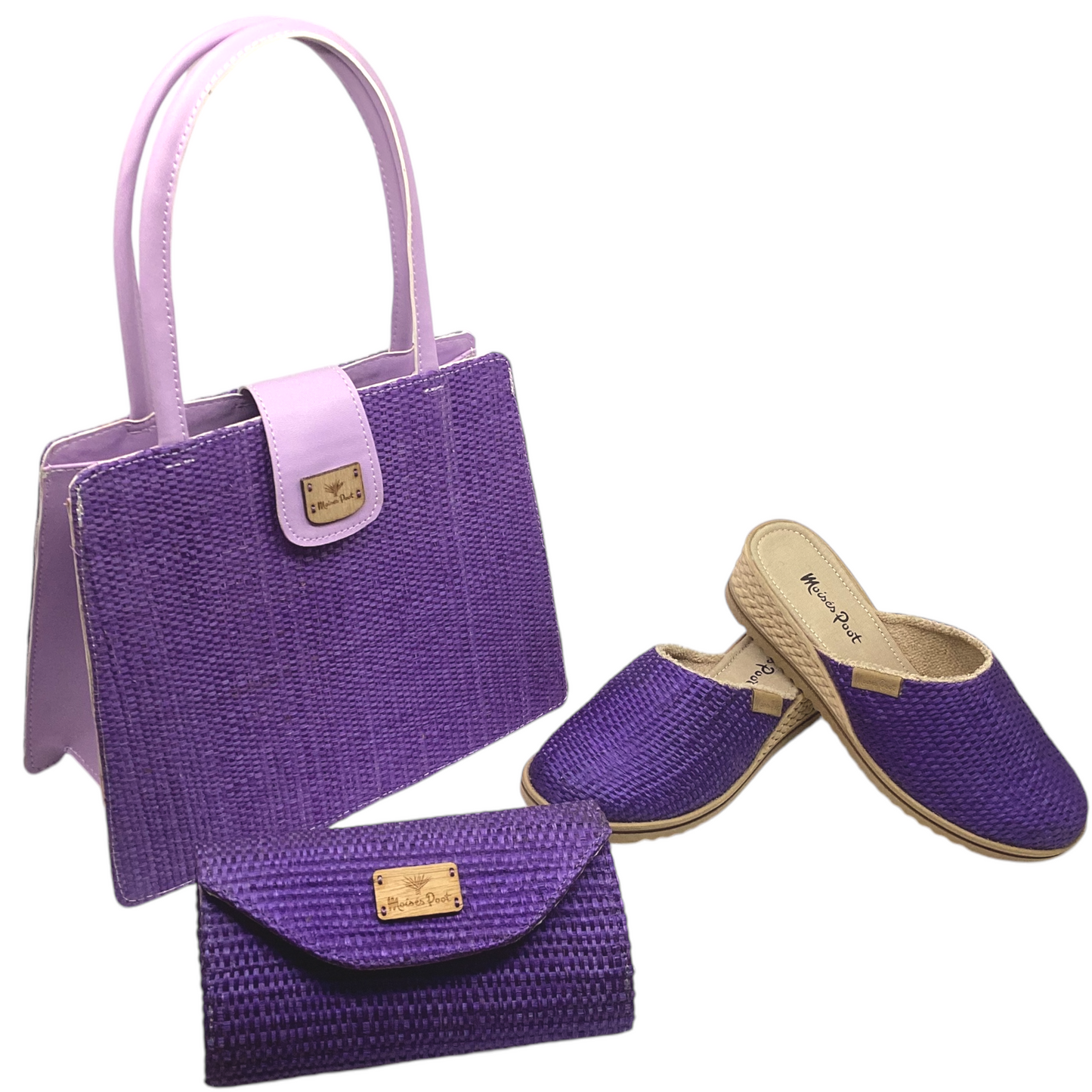 Conjunto Bolso Giovanna+Zapatos Cristy+Cartera Naty - Color Morado