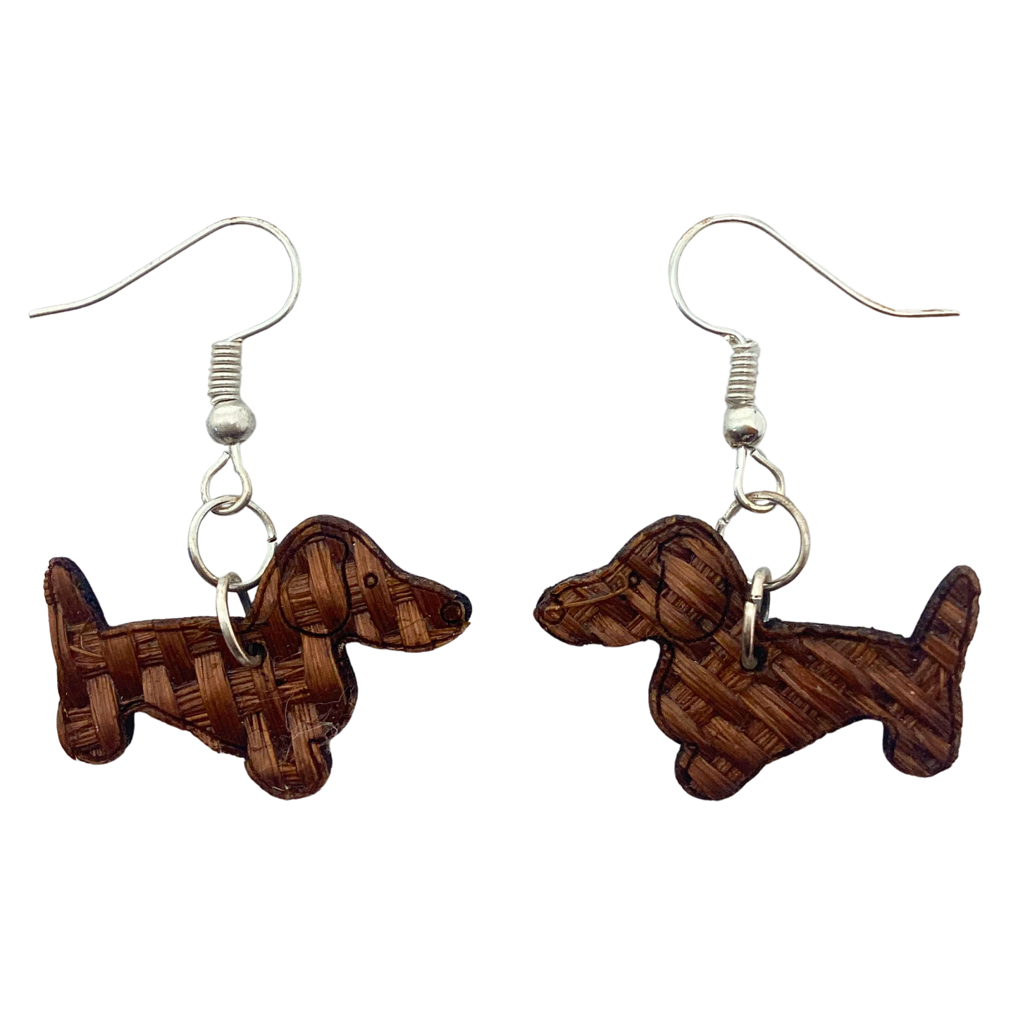 Aretes Perro salchicha Café