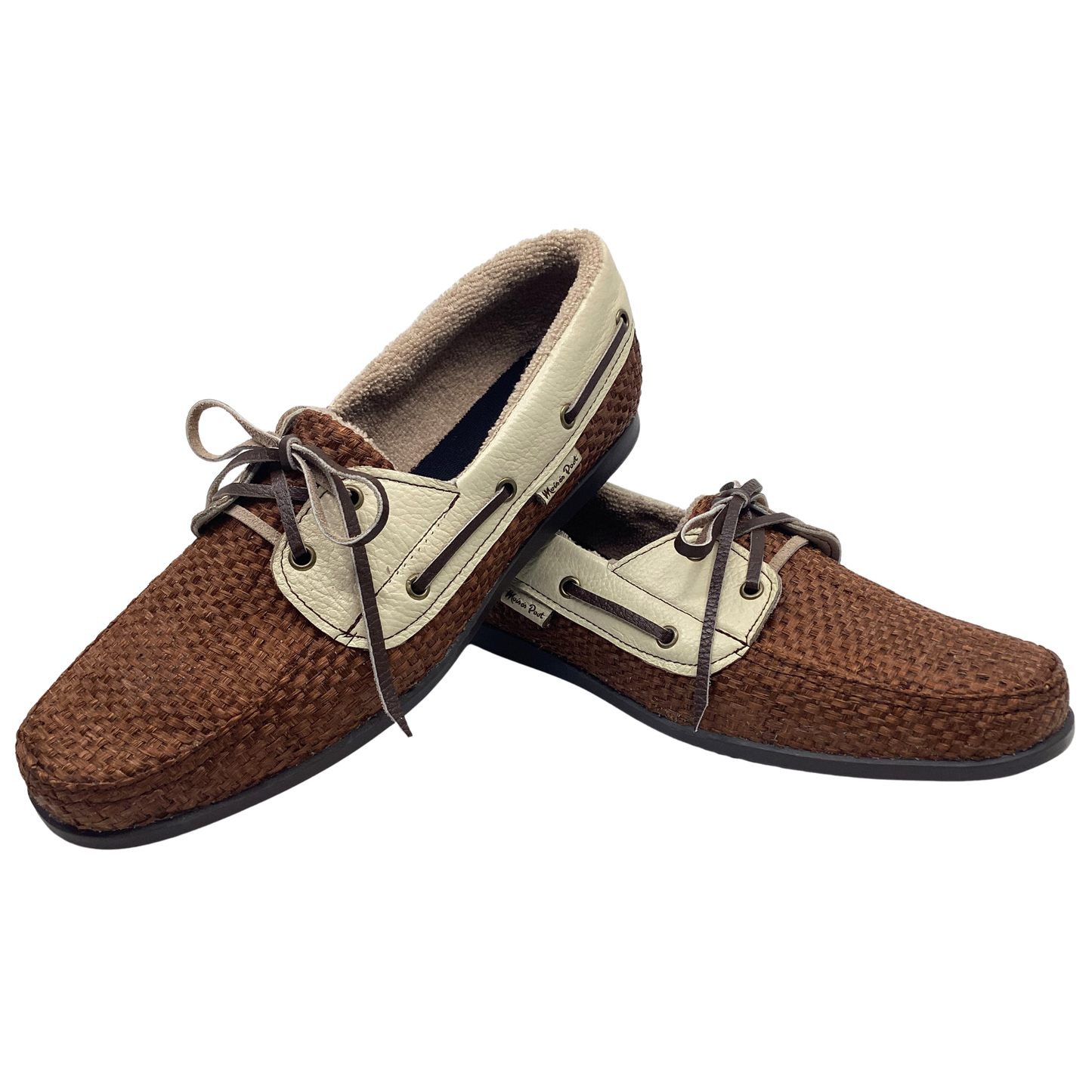 Zapatos Sisal Café vivos en piel paja