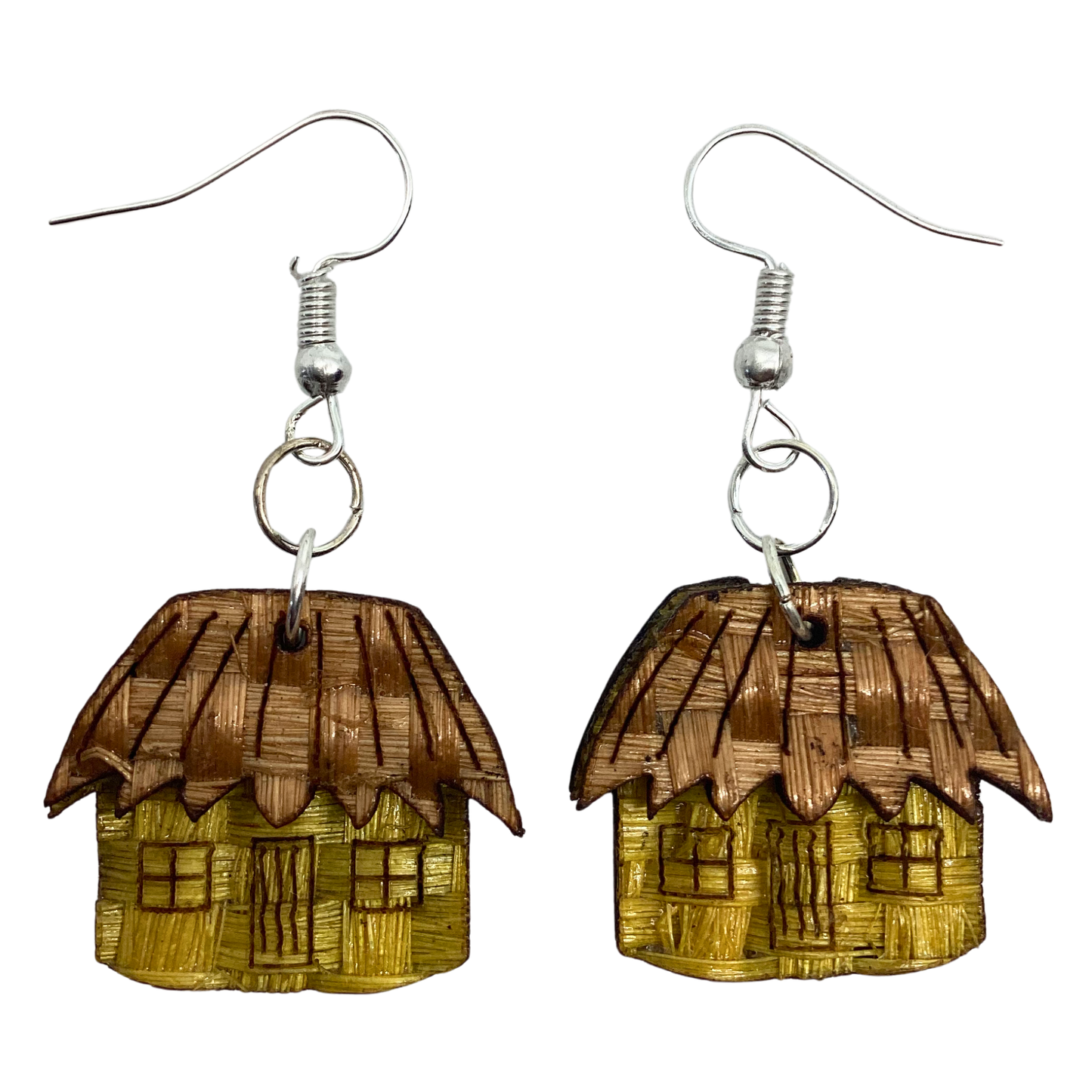 Aretes Casita amarillo cafe