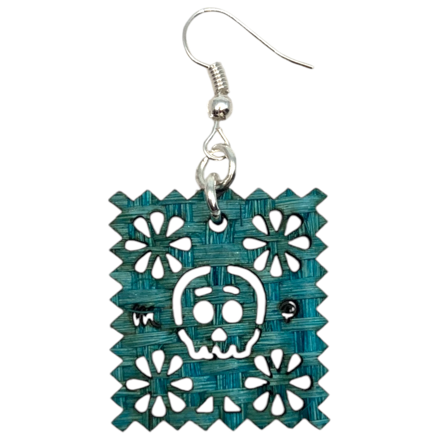 Aretes papel picado calavera