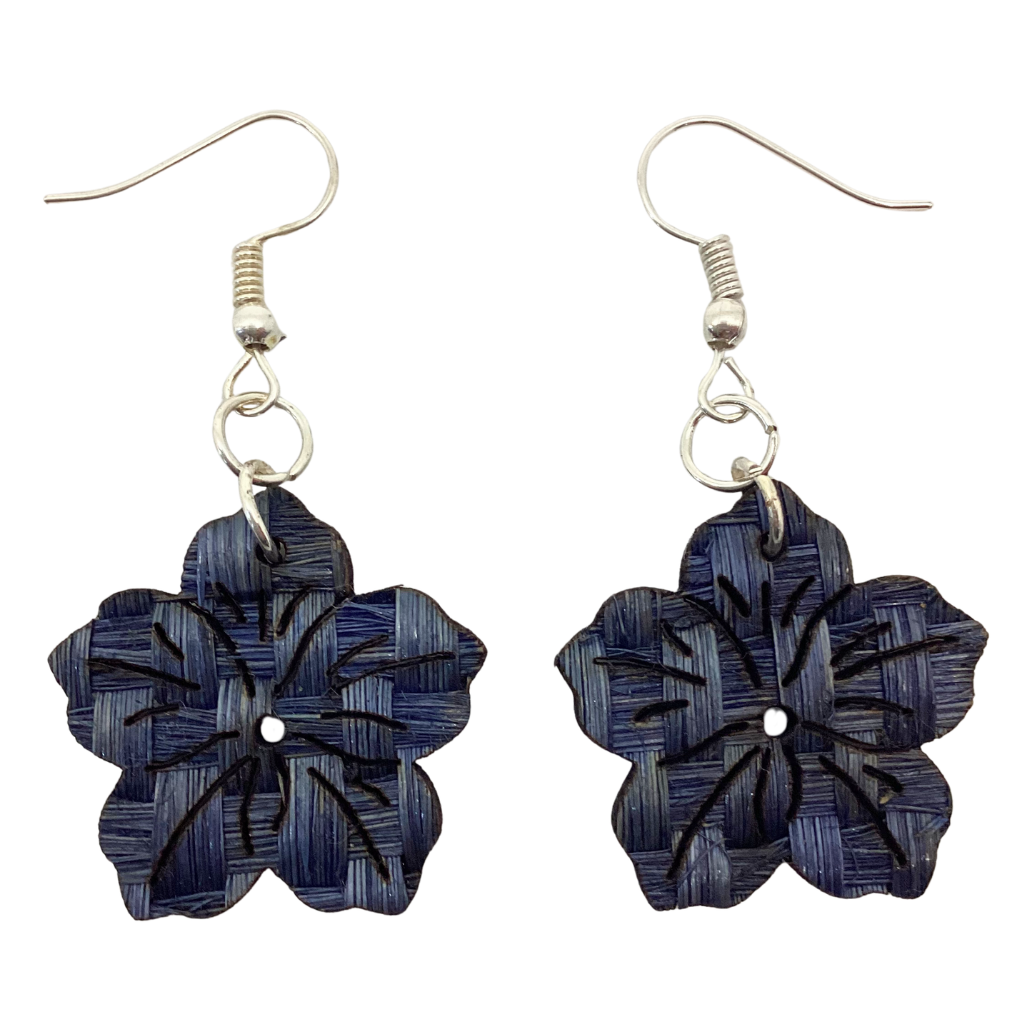 Aretes flor azul