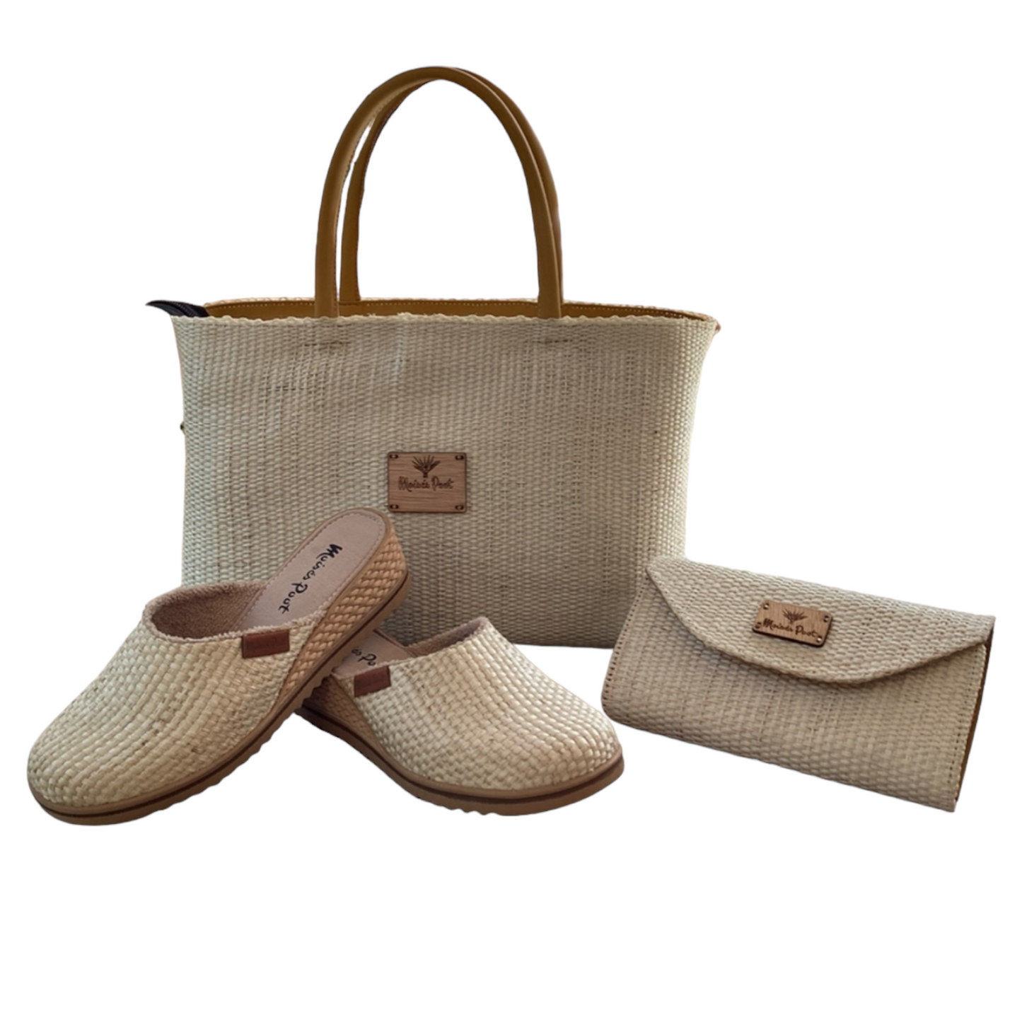 Conjunto Bolso Zazil+ Zapatos Cristy+Cartera Naty Color Natural