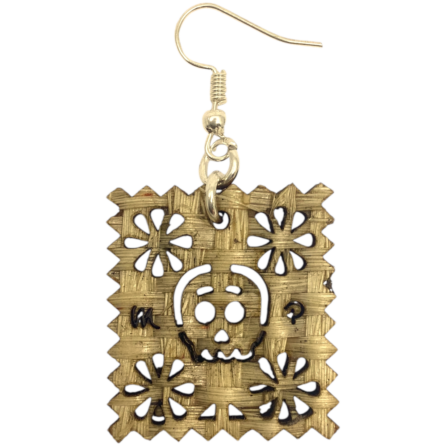 Aretes papel picado calavera