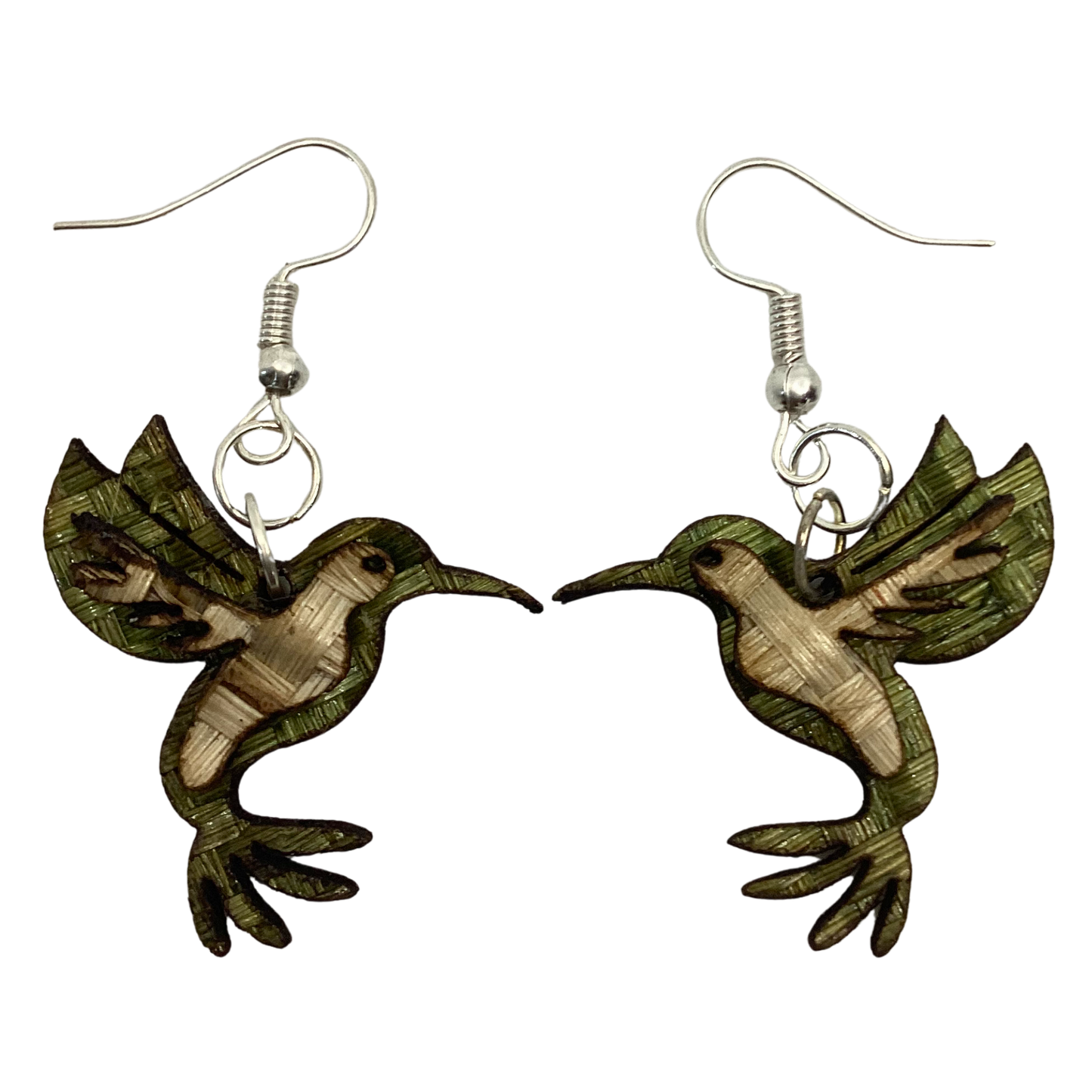 Aretes Colibrí olivo natural