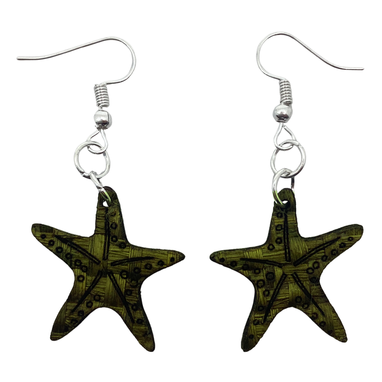 Aretes Estrella de mar Olivo