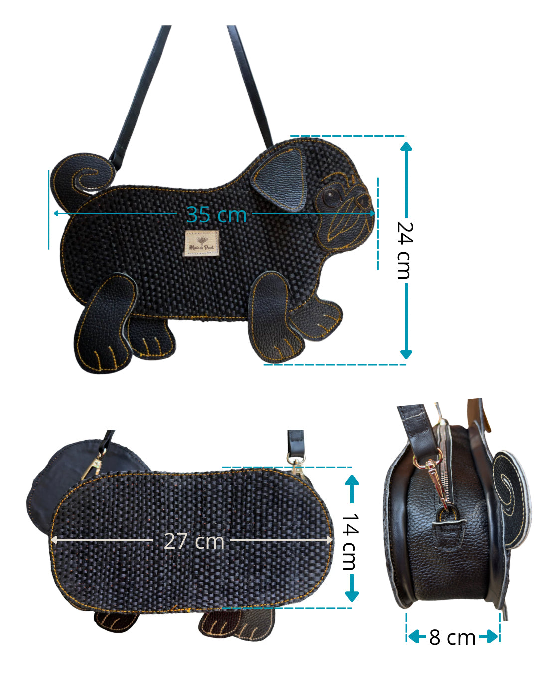 Bolso Perro Pug Negro