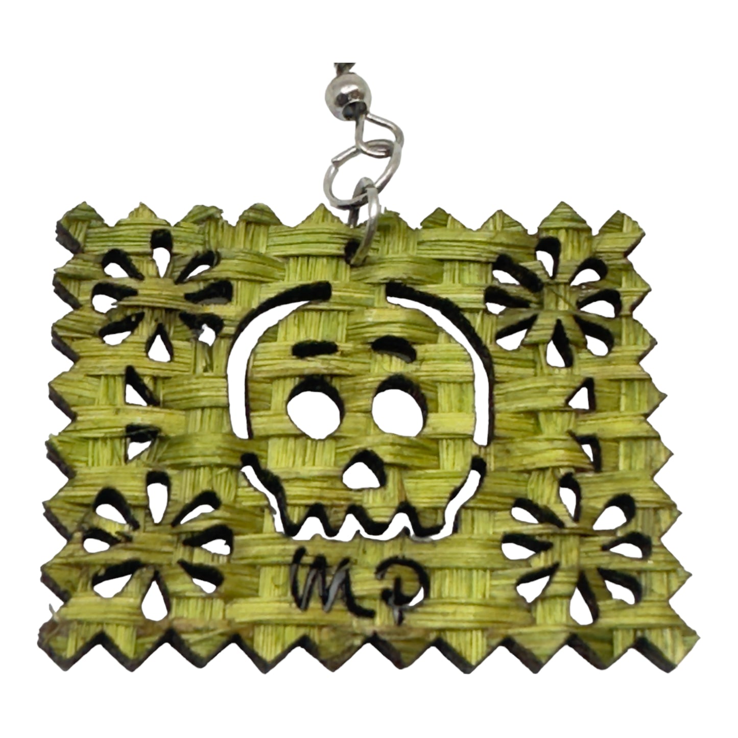 Aretes papel picado calavera