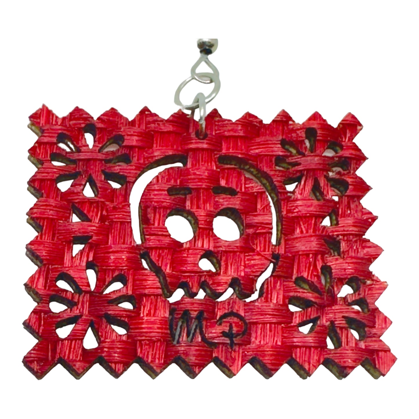 Aretes papel picado calavera