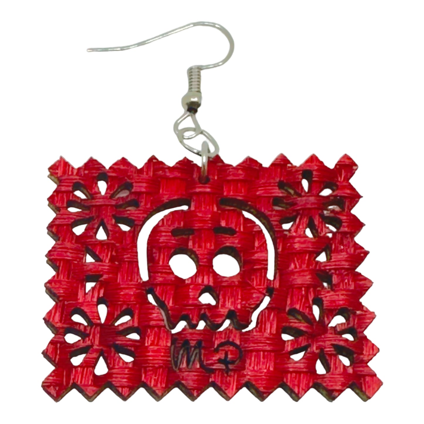 Aretes papel picado calavera