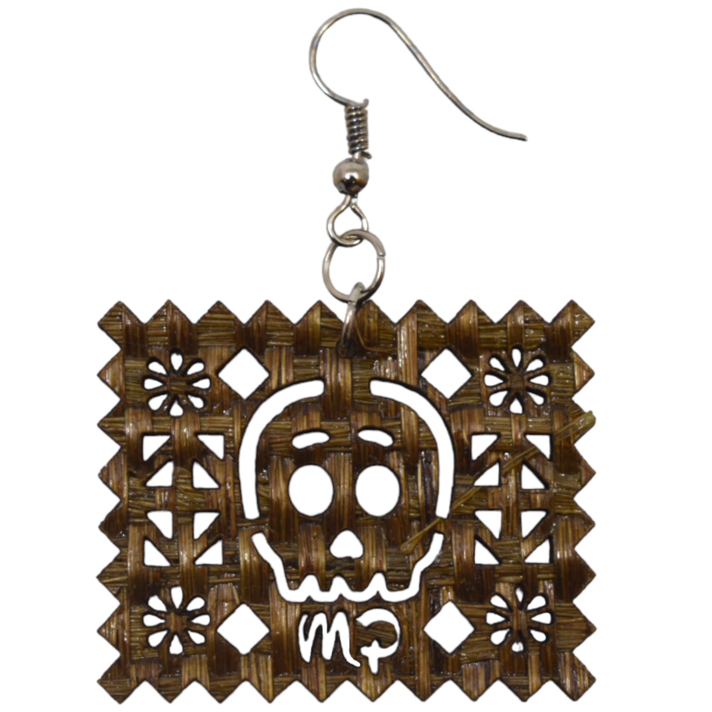 Aretes papel picado calavera