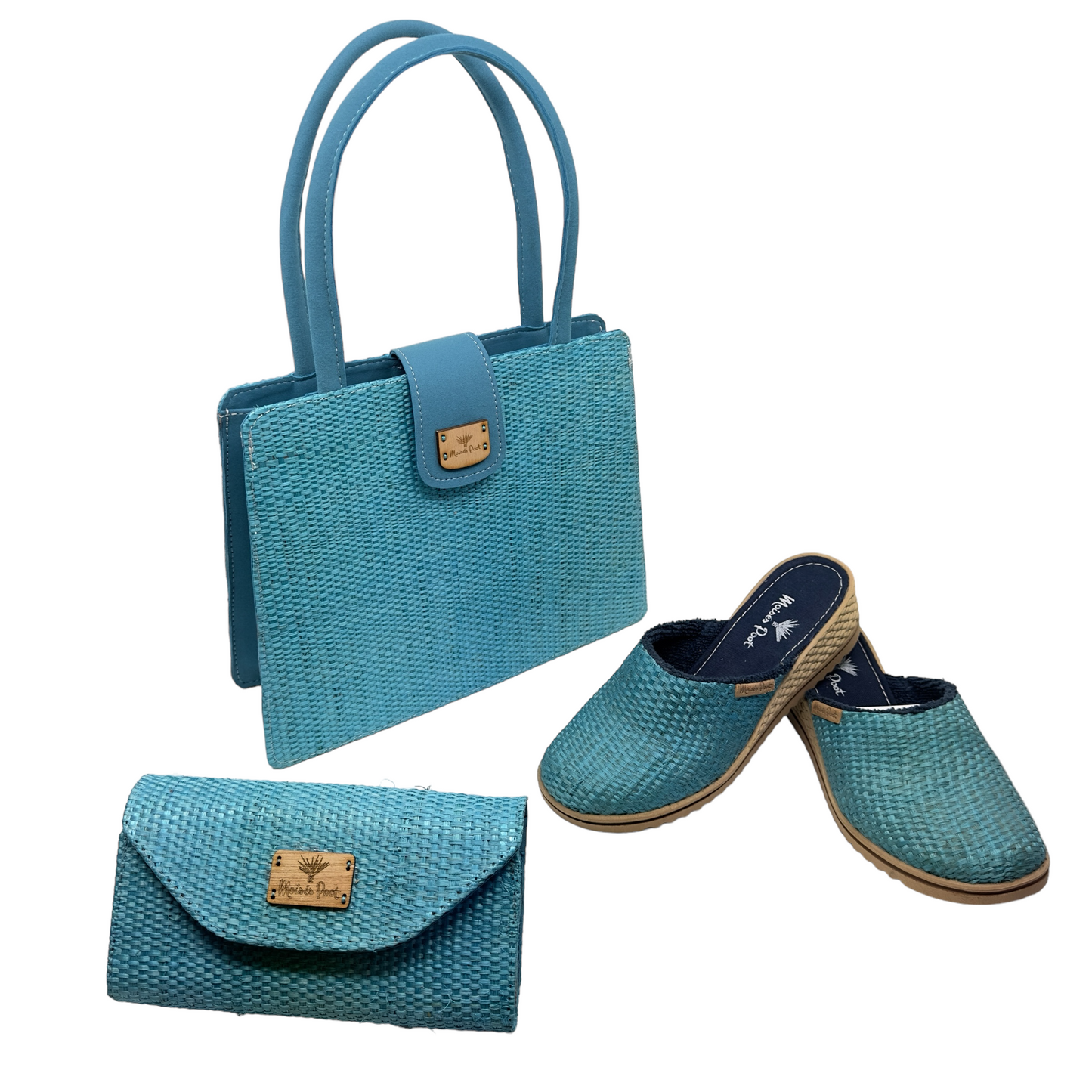 Conjunto Bolso Giovanna+Zapatos Cristy+Cartera Naty - Color Turquesa