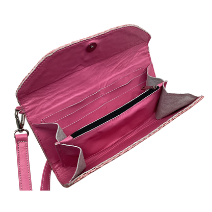 Clutch Silvia Rosa forro en piel