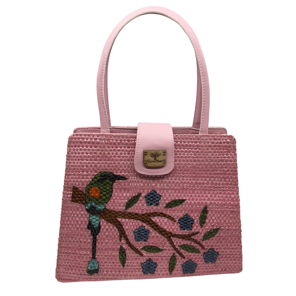 Giovanna Toh rosa flor azul forro rosa