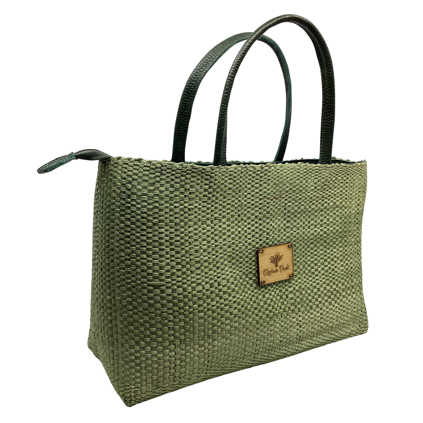 Bolso Zazil Olivo asas piel verde