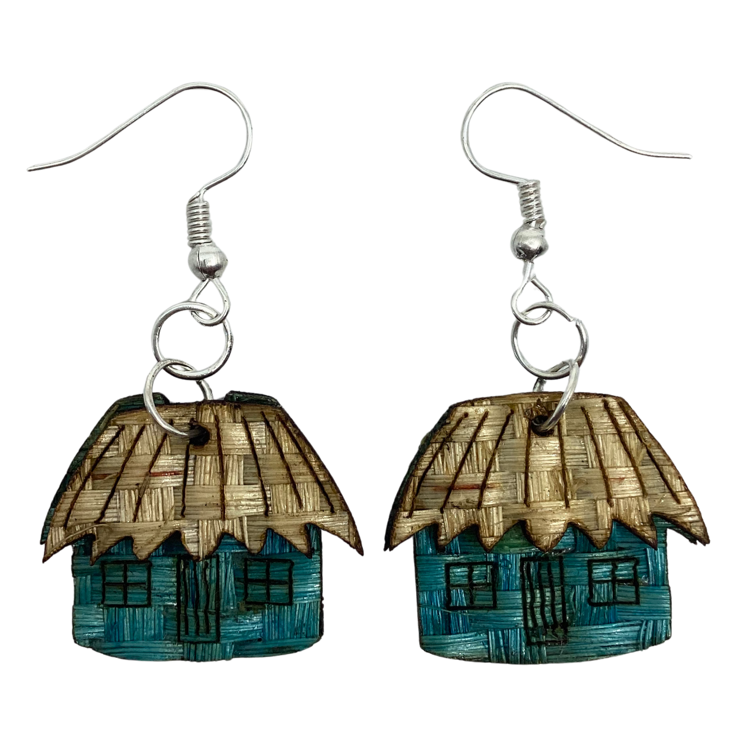 Aretes Casita turquesa natural