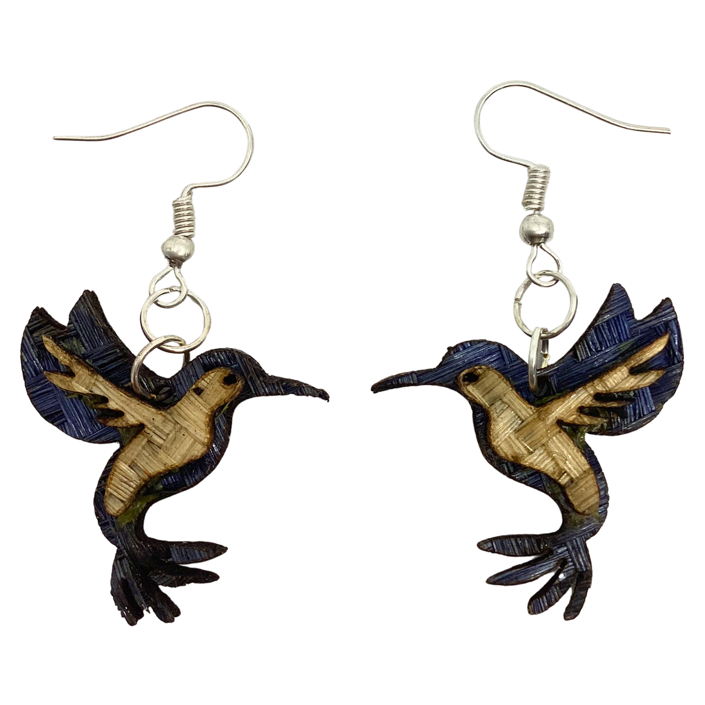Aretes Colibrí azul natural