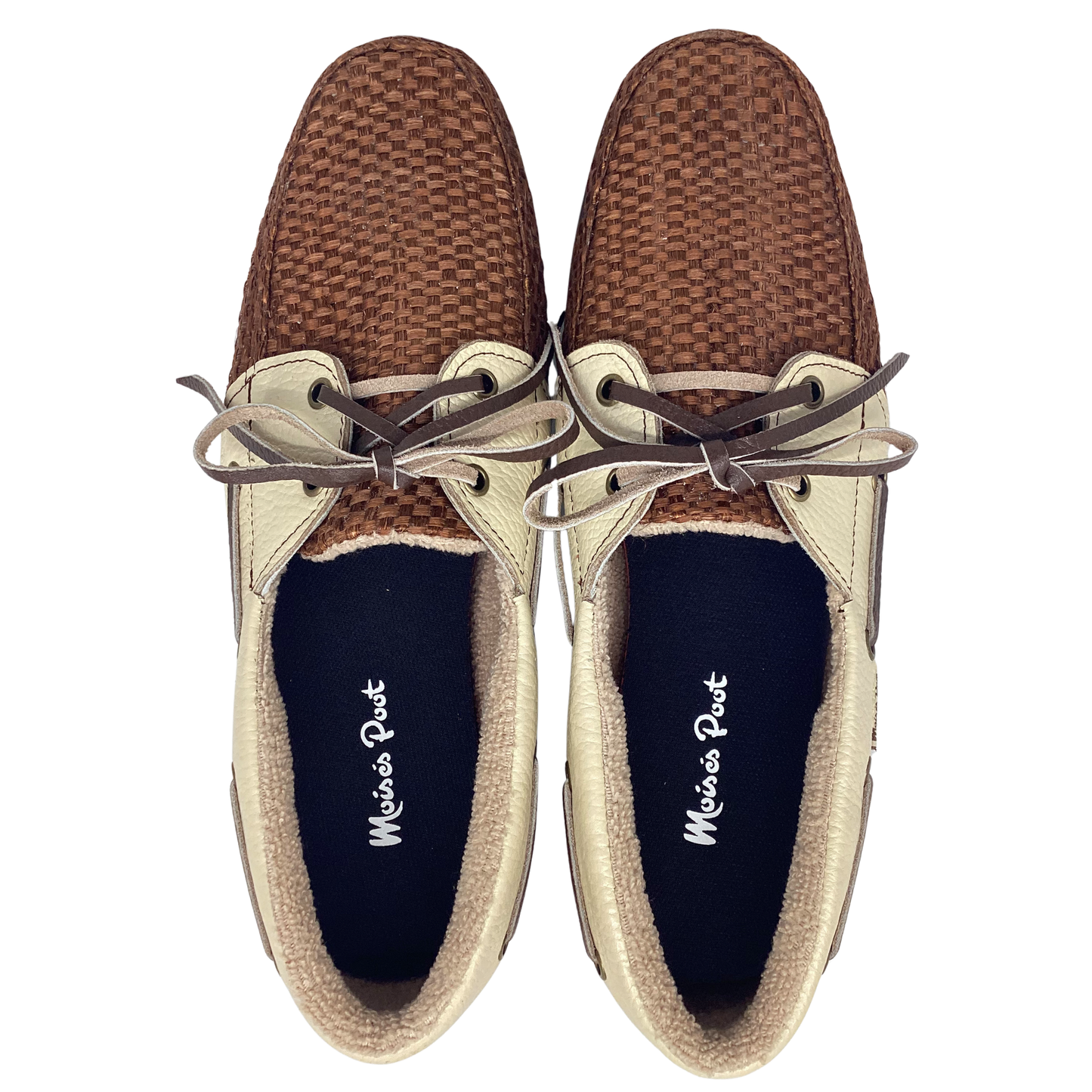 Zapatos Sisal Café vivos en piel paja