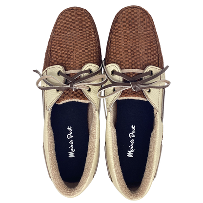 Zapatos Sisal Café vivos en piel paja