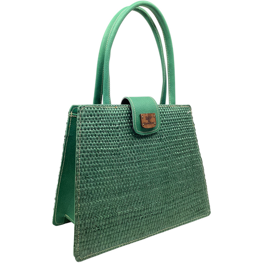 Giovanna  verde oscuro forro en piel verde