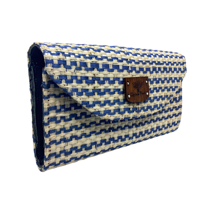 Cartera Naty cebra azul forro en piel color azul