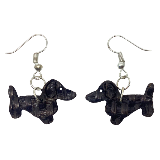Aretes Perro salchicha  Negro