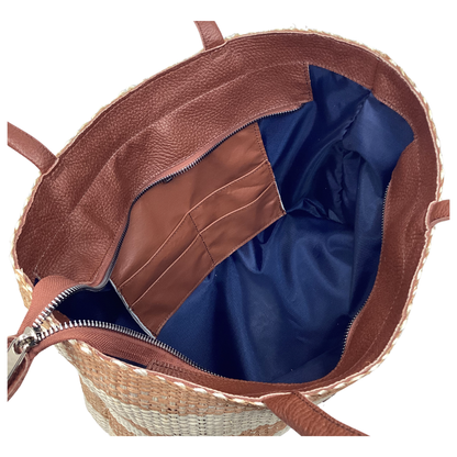 Bolso Lol Be  Franjas Café asas piel xedron