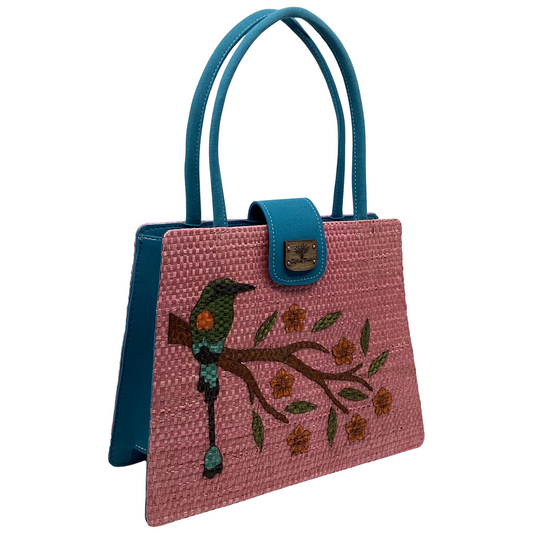 Giovanna Toh rosa flor naranja forro turquesa