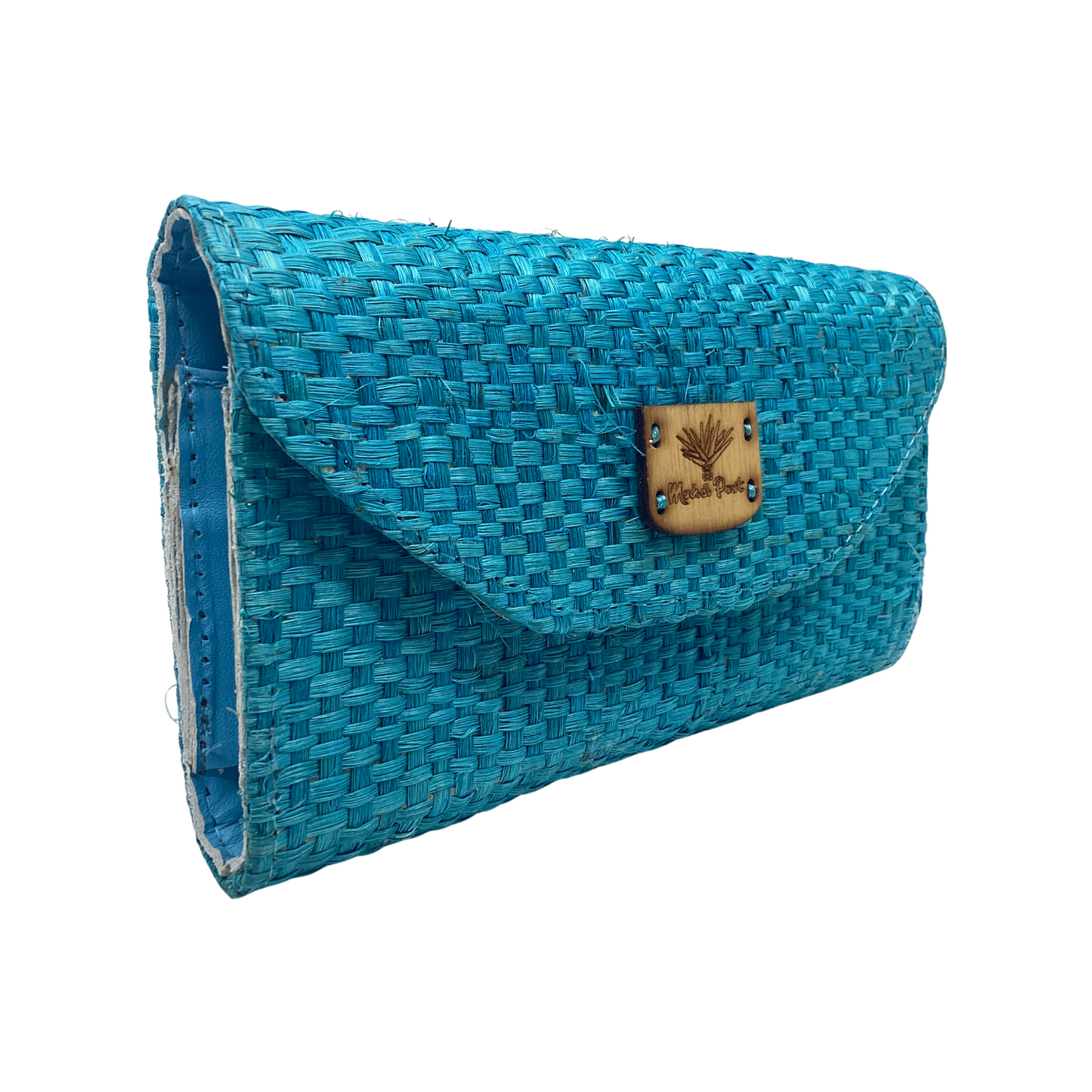Cartera Naty turquesa forro en piel color azul bajo