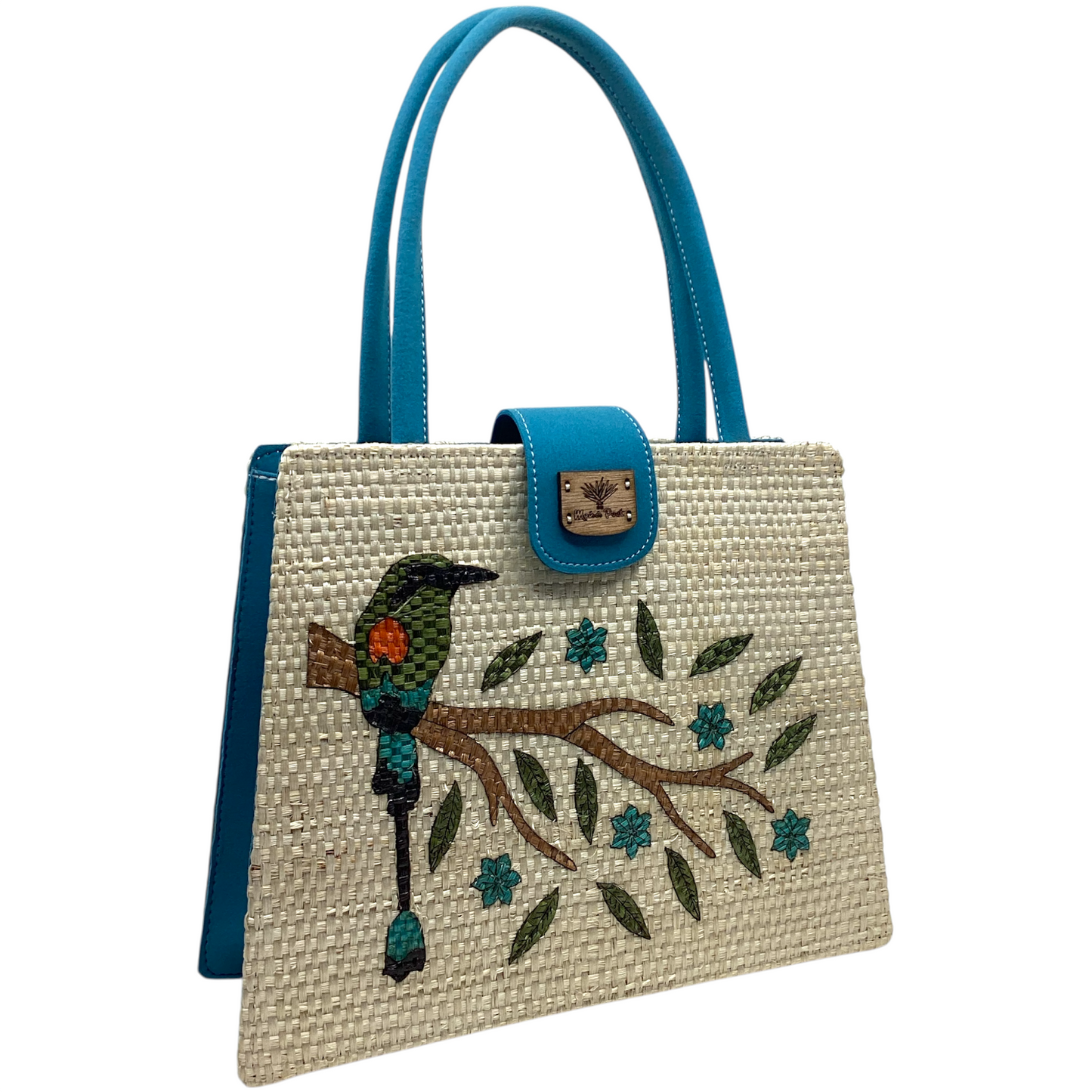 Giovanna Toh Natural flor turquesa forro turquesa