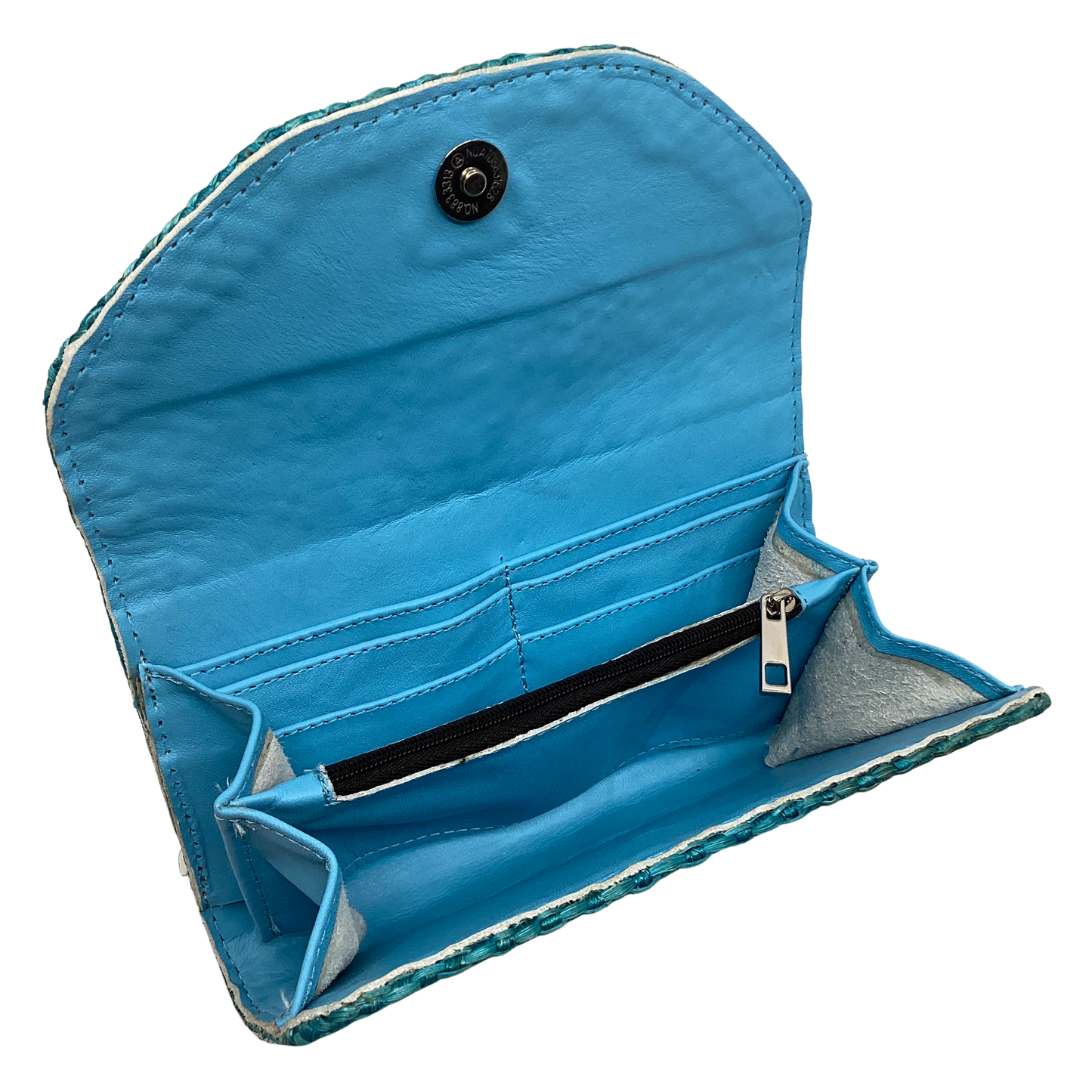 Cartera Naty turquesa forro en piel color azul bajo