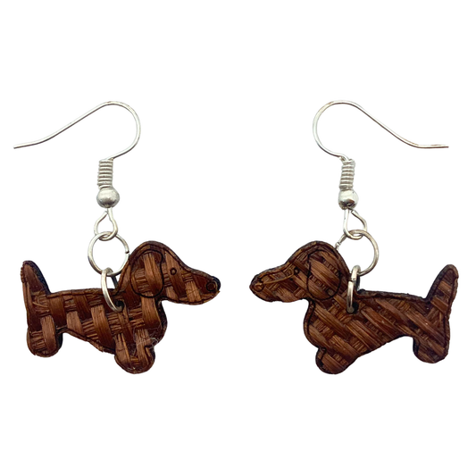 Aretes Perro salchicha Café