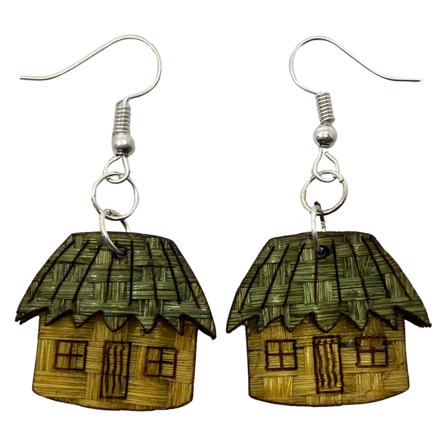 Aretes Casita amarillo verde