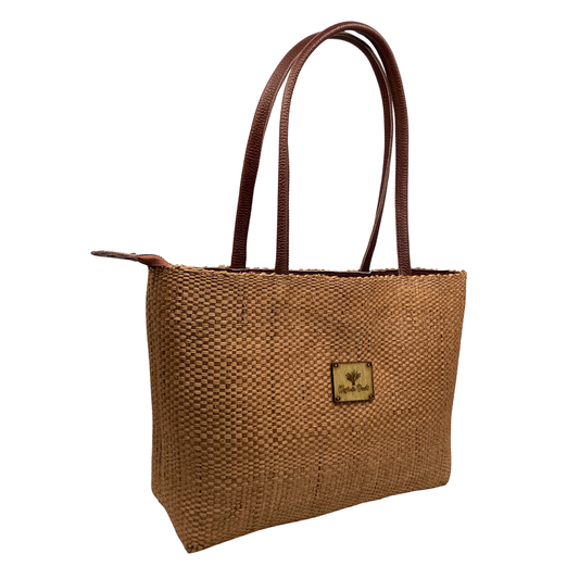 Bolso Lol-Be Café claro asas piel xedrón