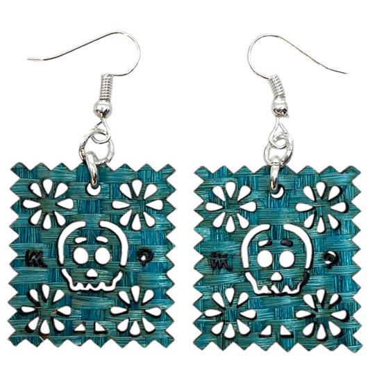 Aretes papel picado calavera